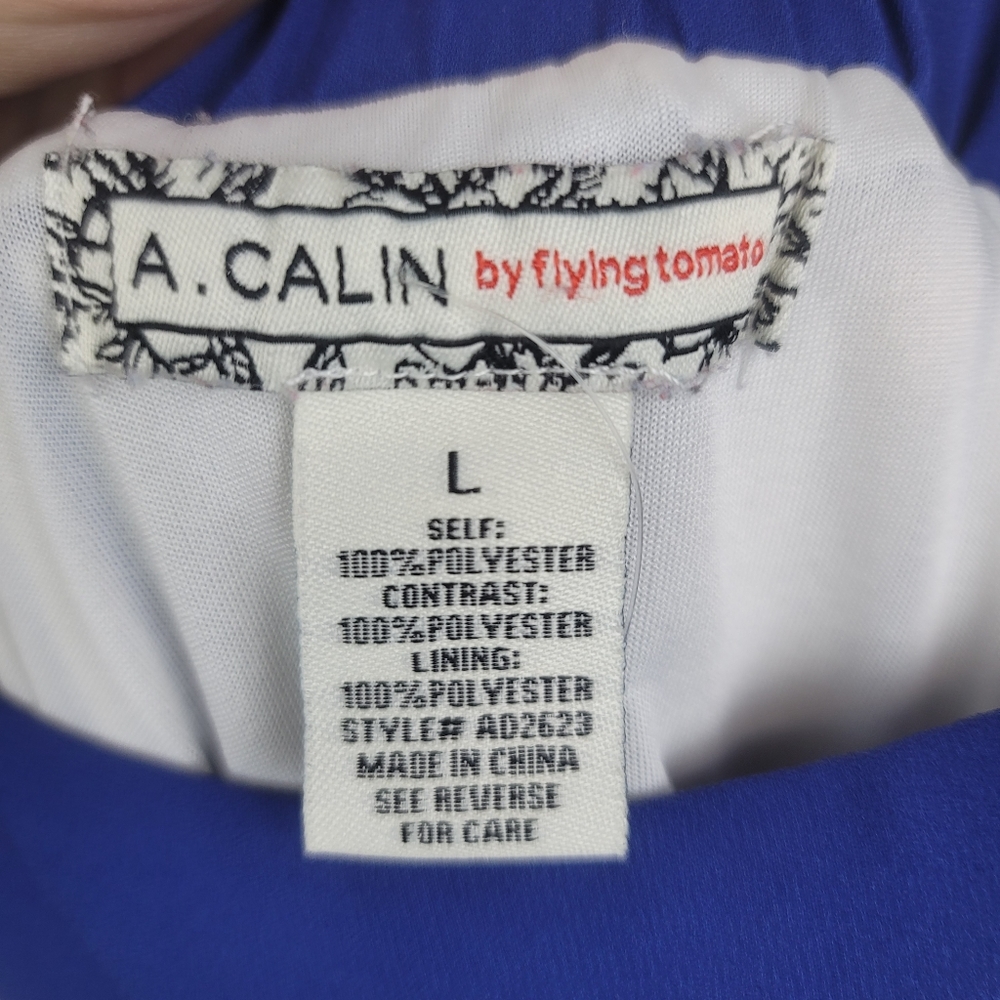 A. Calin by Flying Tomato Sunny Spell Woven Tiered Mini Dress size L 10/12 - Picture 5 of 9